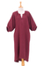 Cotton dress, 'Burgundy Empire' - Tunic-Style Burgundy Cotton Dress from Thailand