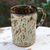 Ceramic mug, 'Forest Warmth' - Handcrafted Leafy Brown Ceramic Mug in a Rustic Finish