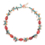 Gold-accented multi-gemstone beaded necklace, 'Autumn Honey' - Colorful Chalcedony Howlite and Smoky Quartz Beaded Necklace