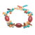 Gold-accented multi-gemstone beaded bracelet, 'Autumn Honey' - Gold-Accented Multi-Gemstone Beaded Bracelet from Thailand