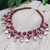 Multi-gemstone beaded waterfall necklace, 'Red Orchid' - Spectacular Multi-Gemstone Beaded Waterfall Necklace in Red (image 2b) thumbail