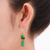 Quartz beaded dangle earrings, 'Green Touch' - Quartz and Brass Beaded Dangle Earrings with Silver Hooks (image 2d) thumbail
