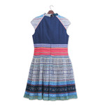 Cotton blend sheath dress, 'Blue Heirloom' - Hmong Hill Tribe-Inspired Cotton Blend Sheath Dress in Blue
