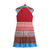 Vestido tubo de mezcla de algodón - Vestido tubo de mezcla de algodón inspirado en la tribu Hmong Hill en rojo