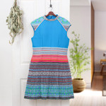 Cotton blend sheath dress, 'Light Blue Heirloom' - Hmong Hill Tribe-Inspired Cotton Blend Light Blue Dress
