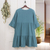Cotton tunic dress, 'Teal Empire Trends' - Double-Gauze Cotton Tunic Dress in a Teal Hue from Thailand (image 2c) thumbail
