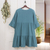 Cotton tunic dress, 'Teal Trends' - Double-Gauze Cotton Tunic Dress in a Teal Hue from Thailand