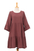 Cotton tunic dress, 'Cranberry Trends' - Double-Gauze Cotton Tunic Dress in a Cranberry Hue thumbail