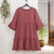 Cotton tunic dress, 'Cranberry Trends' - Double-Gauze Cotton Tunic Dress in a Cranberry Hue (image 2b) thumbail