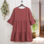 Cotton tunic dress, 'Cranberry Trends' - Double-Gauze Cotton Tunic Dress in a Cranberry Hue (image 2c) thumbail