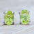 Peridot button earrings, 'Fortune Maiden' - Sterling Silver Button Earrings with Natural Peridot Gems