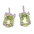 Peridot button earrings, 'Fortune Maiden' - Sterling Silver Button Earrings with Natural Peridot Gems
