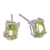 Peridot button earrings, 'Fortune Maiden' - Sterling Silver Button Earrings with Natural Peridot Gems