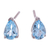 Aretes colgantes de topacio azul - Aretes colgantes de plata esterlina con gemas de topacio azul pera