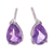 Amethyst drop earrings, 'Wisdom Blessing' - Sterling Silver Drop Earrings with Pear-Shaped Amethyst Gems