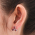 Granat-Ohrringe mit Knöpfen - Knopfohrringe mit Kleeblattmotiv und dreikaritativen Granatsteinen