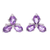 Amethyst button earrings, 'Wisdom Clover' - Clover-Themed Button Earrings with Two-Carat Amethyst Gems