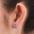 Amethyst button earrings, 'Wisdom Clover' - Clover-Themed Button Earrings with Two-Carat Amethyst Gems