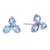 Blaue Topas-Knopfohrringe - Knopfohrringe mit Kleeblatt-Motiv und zweikarätigen Blautopas-Edelsteinen