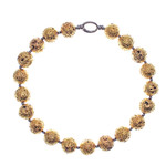 Lava stone and hematite beaded necklace, 'Blazing Golden' - Gold-Toned Lava Stone and Hematite Beaded Necklace