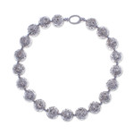 Lava stone and hematite beaded necklace, 'Blazing Silver' - Silver-Toned Lava Stone and Hematite Beaded Necklace