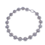 Lava stone and hematite beaded necklace, 'Blazing Silver' - Silver-Toned Lava Stone and Hematite Beaded Necklace
