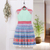 Cotton blend A-line dress, 'Mint Heirloom' - Hmong Hill Tribe-Inspired Mint Cotton Blend A-Line Dress