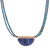 Multi-gemstone beaded pendant necklace, 'Lunar Truths' - Multi-Gemstone Beaded Necklace with Lapis Lazuli Pendant (image 2e) thumbail