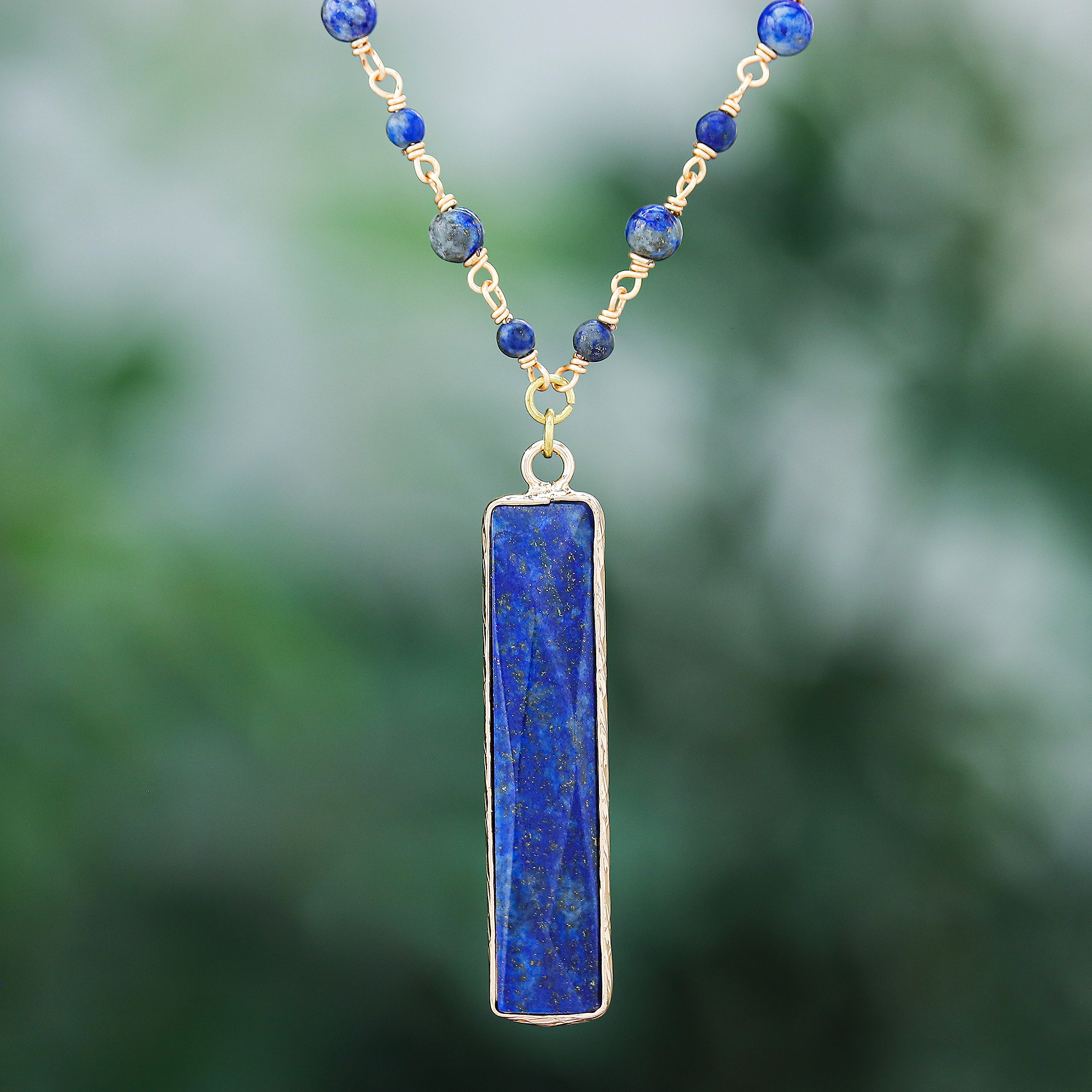 Lapis on sale bar necklace