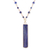 Lapis lazuli pendant necklace, 'Tribute to the Sage' - Lapis Lazuli Pendant Necklace with 10k Rose Gold Accents thumbail