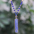 Lapis lazuli and hematite beaded pendant necklace, 'Altar to the Sage' - Lapis Lazuli Beaded Necklace with Faceted 9-Carat Pendant (image 2) thumbail