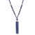 Lapis lazuli and hematite beaded pendant necklace, 'Altar to the Sage' - Lapis Lazuli Beaded Necklace with Faceted 9-Carat Pendant (image 2e) thumbail