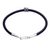 Leather pendant bracelet, 'Shadow Rings' - Sterling Silver Pendant Bracelet with Black Leather Cord