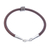 Leather pendant bracelet, 'Earth Rings' - Sterling Silver Pendant Bracelet with Brown Leather Cord