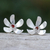 Garnet stud earrings, 'Indian Cork Tree Flower' - Sterling Silver Floral Stud Earrings with Garnet Stones (image 2) thumbail