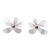 Garnet stud earrings, 'Indian Cork Tree Flower' - Sterling Silver Floral Stud Earrings with Garnet Stones thumbail