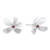 Garnet stud earrings, 'Indian Cork Tree Flower' - Sterling Silver Floral Stud Earrings with Garnet Stones (image 2c) thumbail