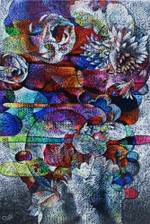 'Beauty is in The Mind' (2023) - Signed Stretched Floral Acrylic Painting with colourful Hues