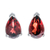 Garnet drop earrings, 'Perseverance Blessing' - Sterling Silver Drop Earrings with Pear-Shaped Garnet Gems