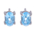 Blue topaz button earrings, 'Loyalty Maiden' - Sterling Silver Button Earrings with Oval Blue Topaz Gems