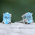 Blue topaz button earrings, 'Loyalty Maiden' - Sterling Silver Button Earrings with Oval Blue Topaz Gems