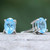 Blue topaz button earrings, 'Loyalty Maiden' - Sterling Silver Button Earrings with Oval Blue Topaz Gems