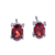 Garnet button earrings, 'Perseverance Maiden' - Sterling Silver Button Earrings with Natural Garnet Gems