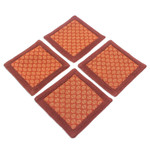 Cotton coasters, 'Marigold Sensations' (set of 4) - Set of 4 Traditional Yellow and Orange Cotton Coasters