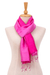 Silk scarf, 'Plum Encounter' - Sugar Plum and Magenta Silk Wrap Scarf with Fringes (image 2b) thumbail