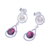 Ohrhänger aus Granat und Zuchtperlen - Zweikarätige natürliche Granat-Ohrhänger mit weißen Perlen