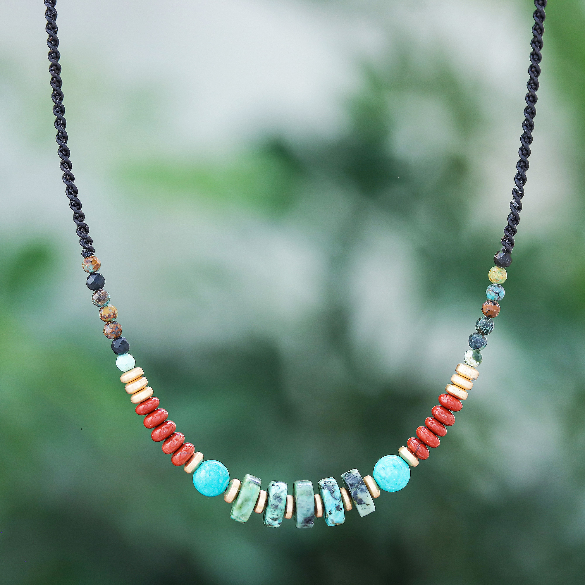 Handcrafted Multi-Gemstone Beaded Necklace from Thailand - Precious Glory