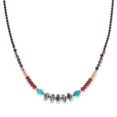 Multi-gemstone beaded necklace, 'Precious Glory' - Handcrafted Multi-Gemstone Beaded Necklace from Thailand