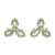 Peridot button earrings, 'Fortune Clover' - Clover-Themed Button Earrings with Three-Carat Peridot Gems
