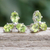 Peridot button earrings, 'Fortune Clover' - Clover-Themed Button Earrings with Three-Carat Peridot Gems